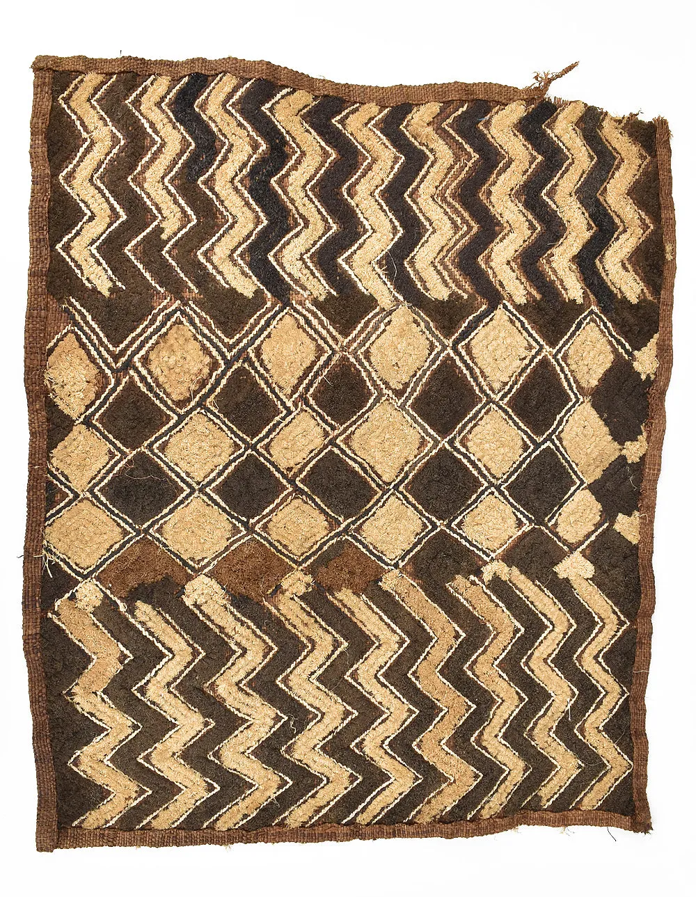Kuba Raffia Square Textile Congo 22x18 Inch