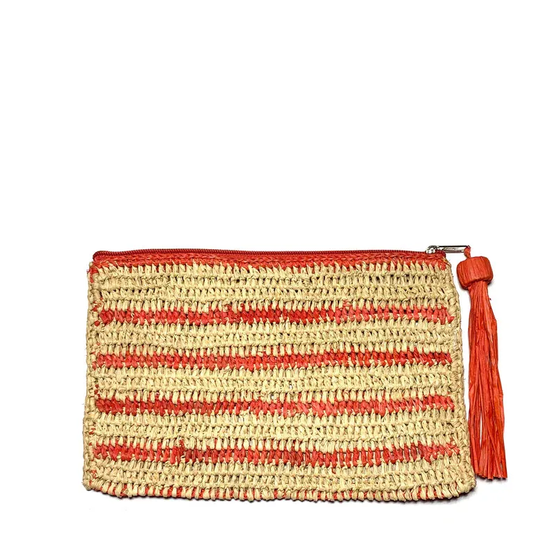 Kyle Crocheted Striped Pouch