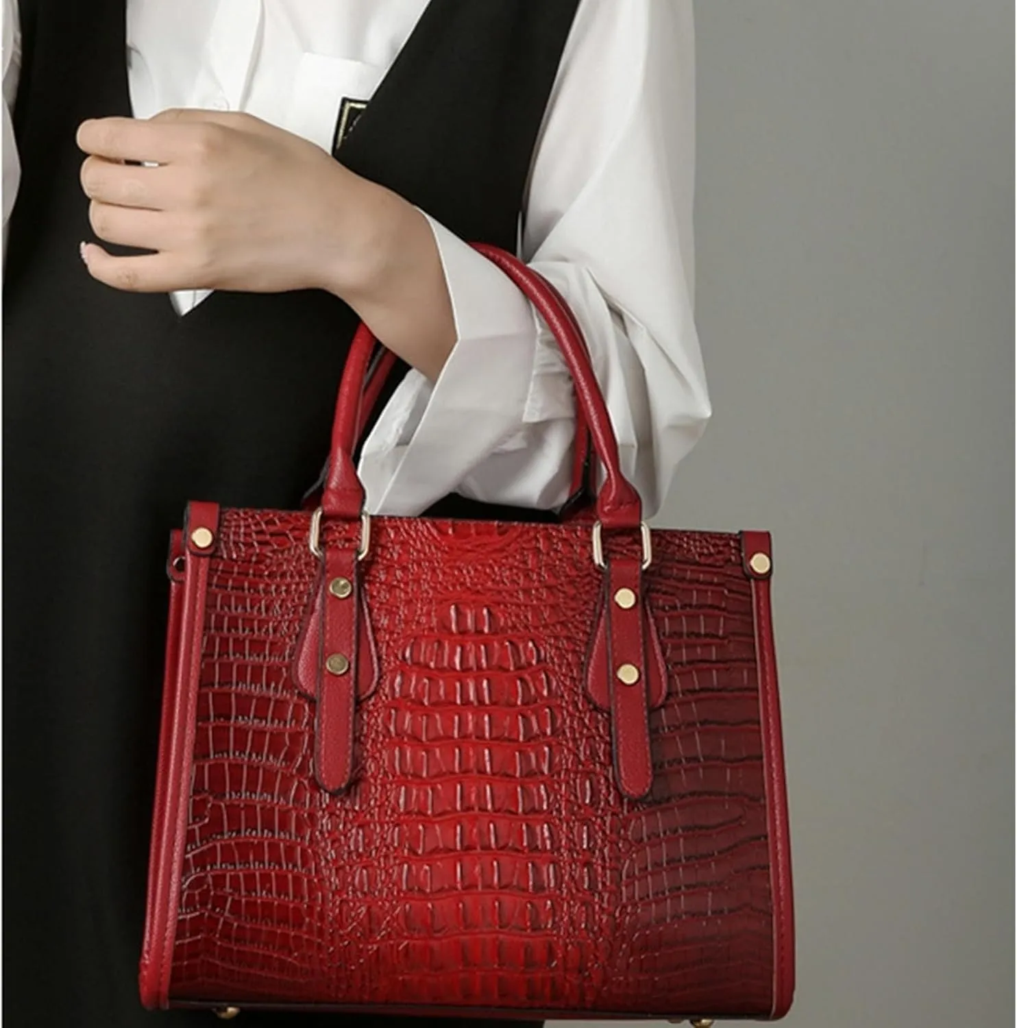 Ladies Satchel Purse Wallet Top Handle Tote Handbags Hobo Shoulder Bags Set 3pcs for women