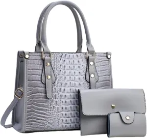 Ladies Satchel Purse Wallet Top Handle Tote Handbags Hobo Shoulder Bags Set 3pcs for women
