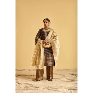 Lahario Siyah Kurta Set Black & Gold (Set Of 3)