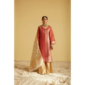 Lahario Surkh Kurta Set Red (Set Of 3)