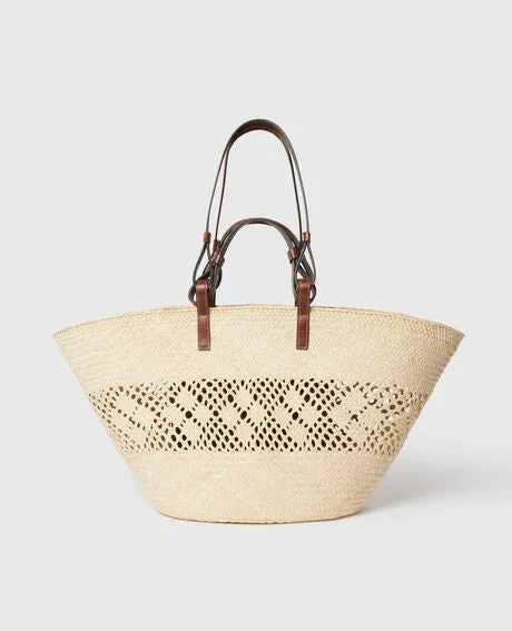 Large Basket Eco Iraca Palm - Natural/Tan