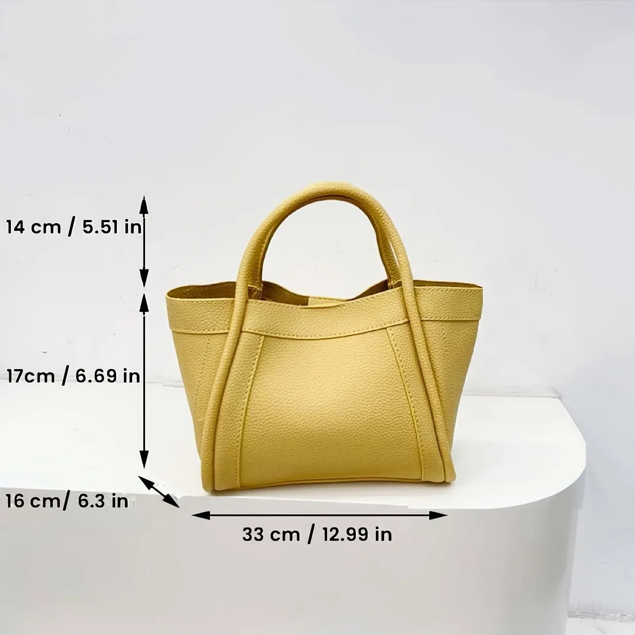 Large Capacity Handbags For Women, Fashion Solid Color Tote Bag, Faux Leather Office & Work Purse