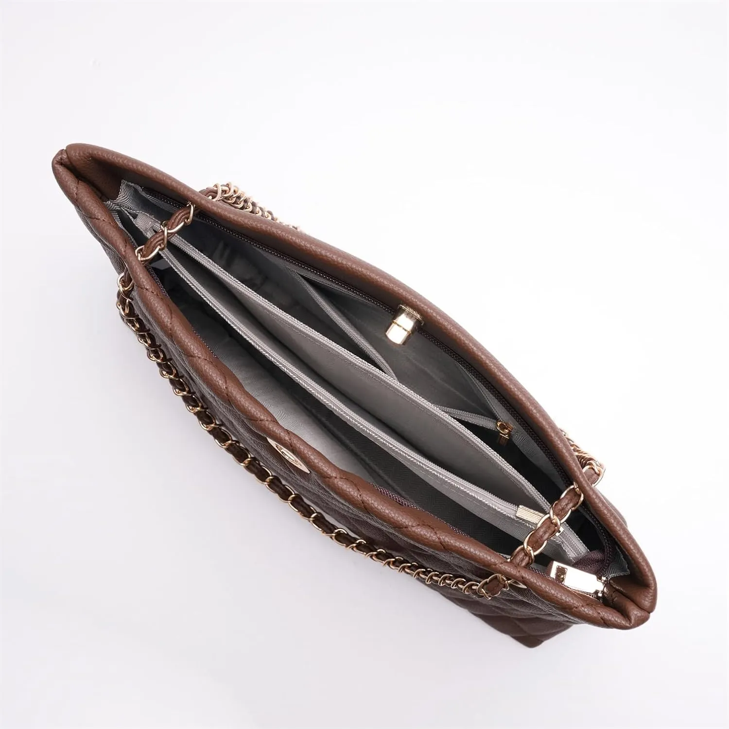 Large Chain Shoulder Bag for Women, Double Strap Handbags Tote Purse