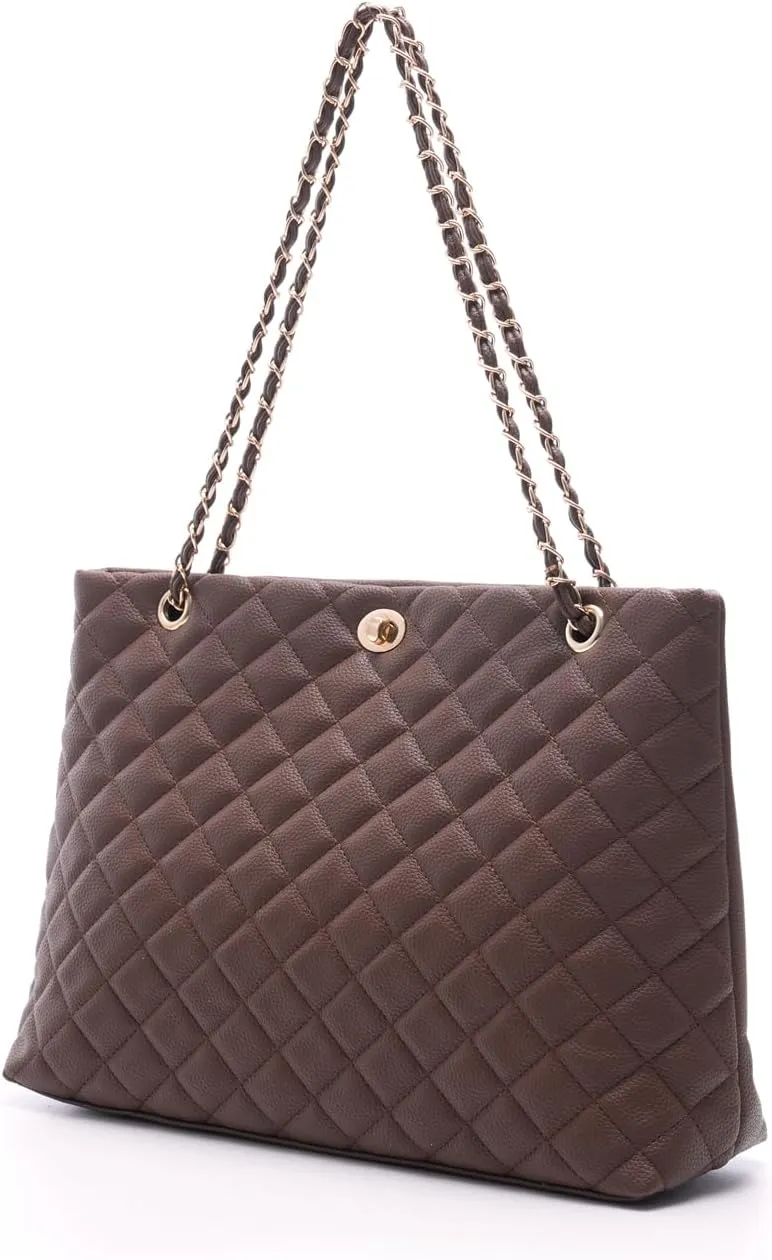 Large Chain Shoulder Bag for Women, Double Strap Handbags Tote Purse