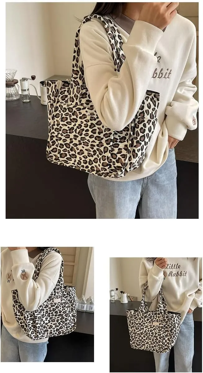 Large Leopard Print Bag Leopard Print Tote Bags For Women Large-capacity Bag Single-shoulder Sag For Women