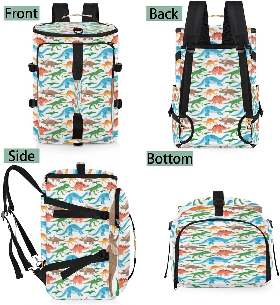 Large Sports Gym Bag With Shoe & Laptop Compartment 47L Waterproof Travel Duffel Bags for Men Women Animal Dinosaur Print Luggage Backpack Duffle Bag