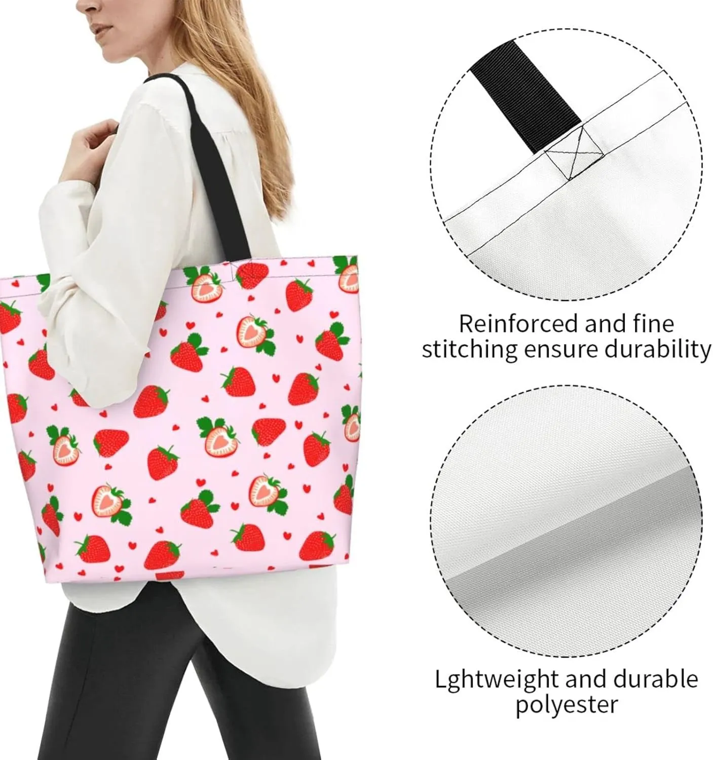 Large Tote Bag For Women Casual Shoulder Bag Handbag Waterproof Crossbody Handbags Reusable For Beach Travel Grocery Shopping