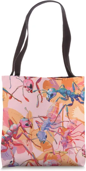 Leafcutter Ant Pastel Animal Wildlife Pattern Art Print Tote Bag