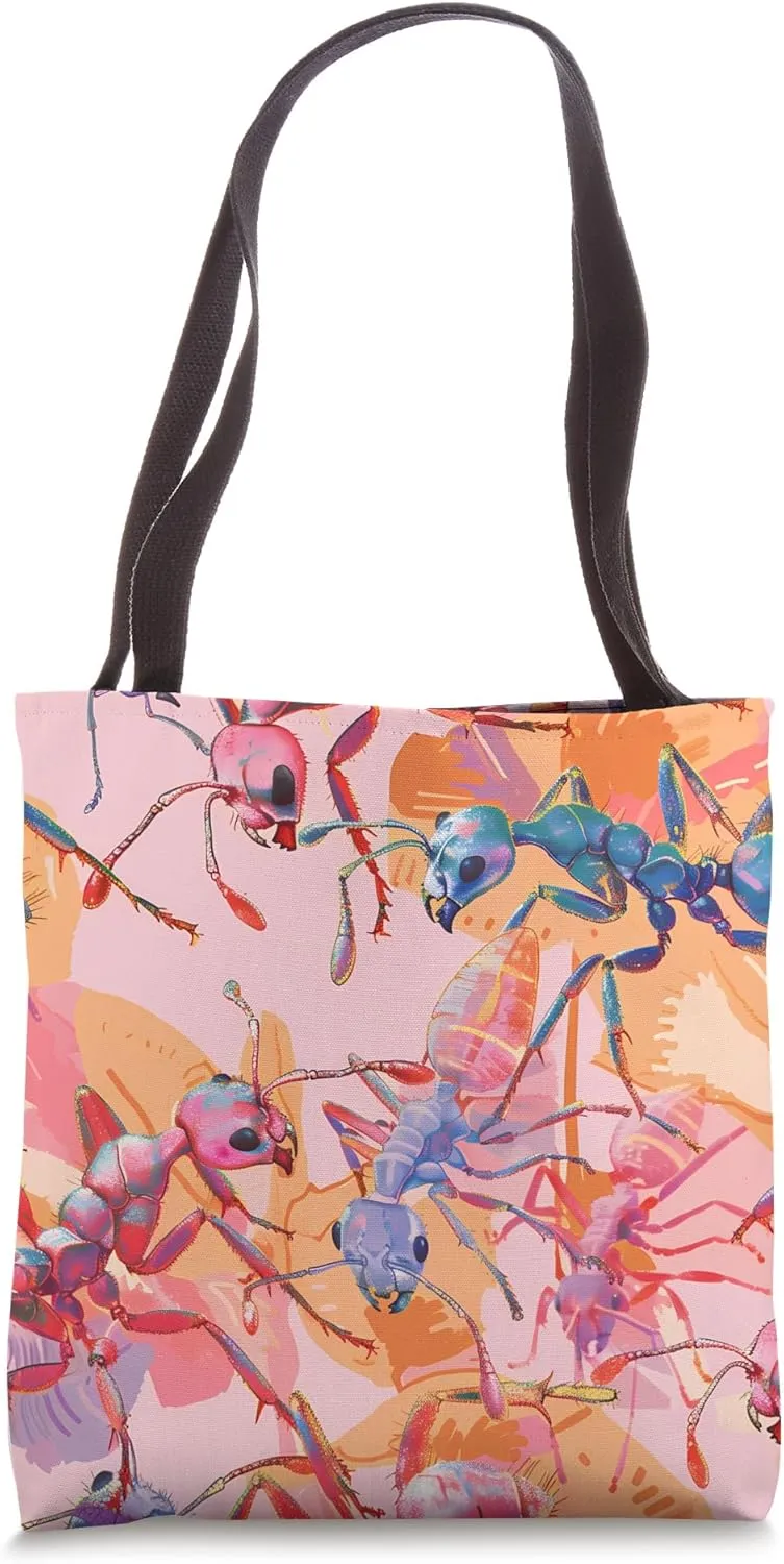 Leafcutter Ant Pastel Animal Wildlife Pattern Art Print Tote Bag