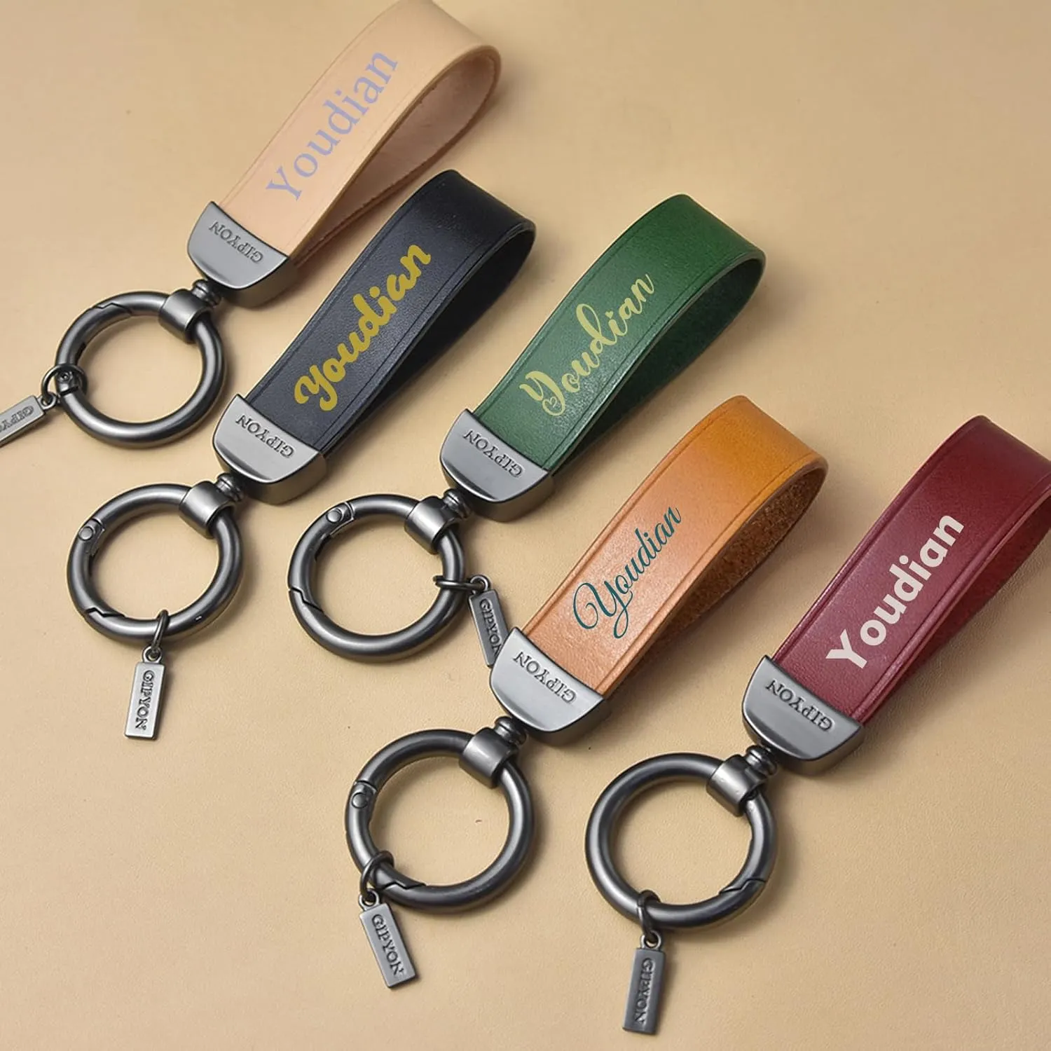 Leather Custom Keychain for Men Keychain with Name Custom Car Keychain Personalized Key Chain for Men Gift