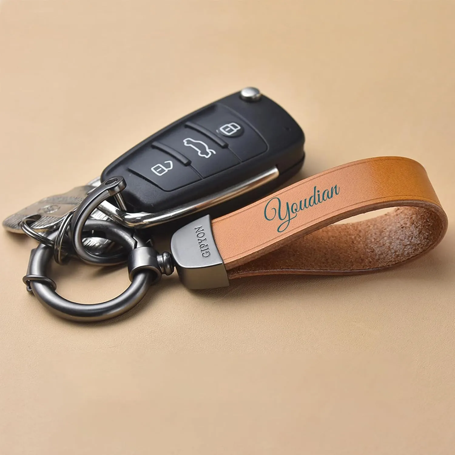 Leather Custom Keychain for Men Keychain with Name Custom Car Keychain Personalized Key Chain for Men Gift