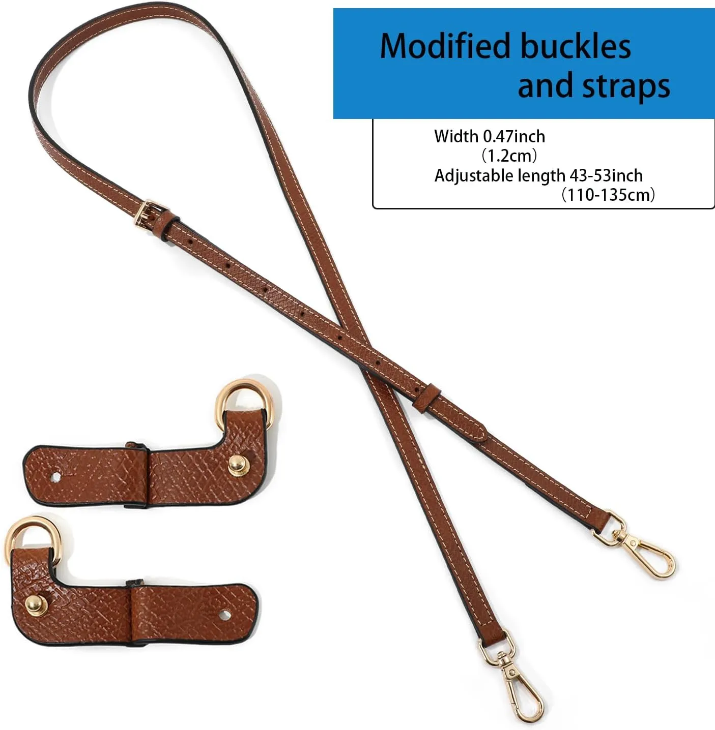 Leather Purse Straps Replacement Shoulder Strap Leather Adjustable Crossbody Strap Suitable for Long champ Handbags