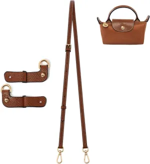 Leather Purse Straps Replacement Shoulder Strap Leather Adjustable Crossbody Strap Suitable for Long champ Handbags