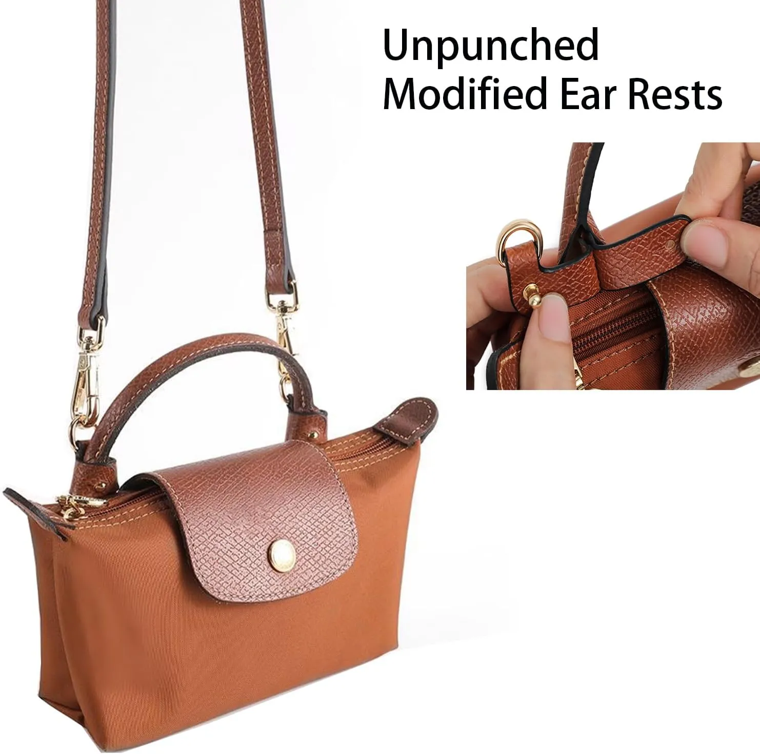Leather Purse Straps Replacement Shoulder Strap Leather Adjustable Crossbody Strap Suitable for Long champ Handbags
