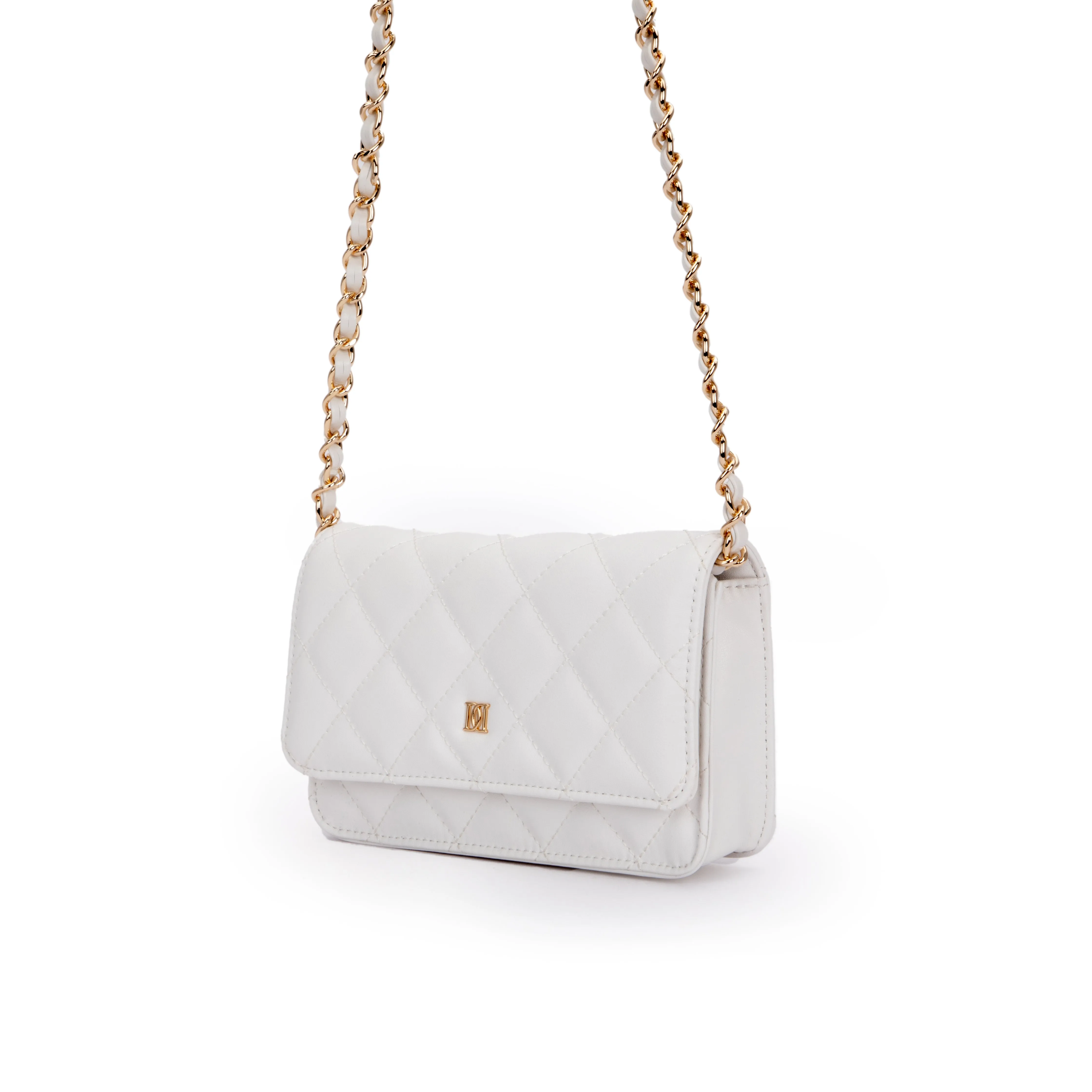 LEATHER QUILTED MINI BAG OFF WHITE