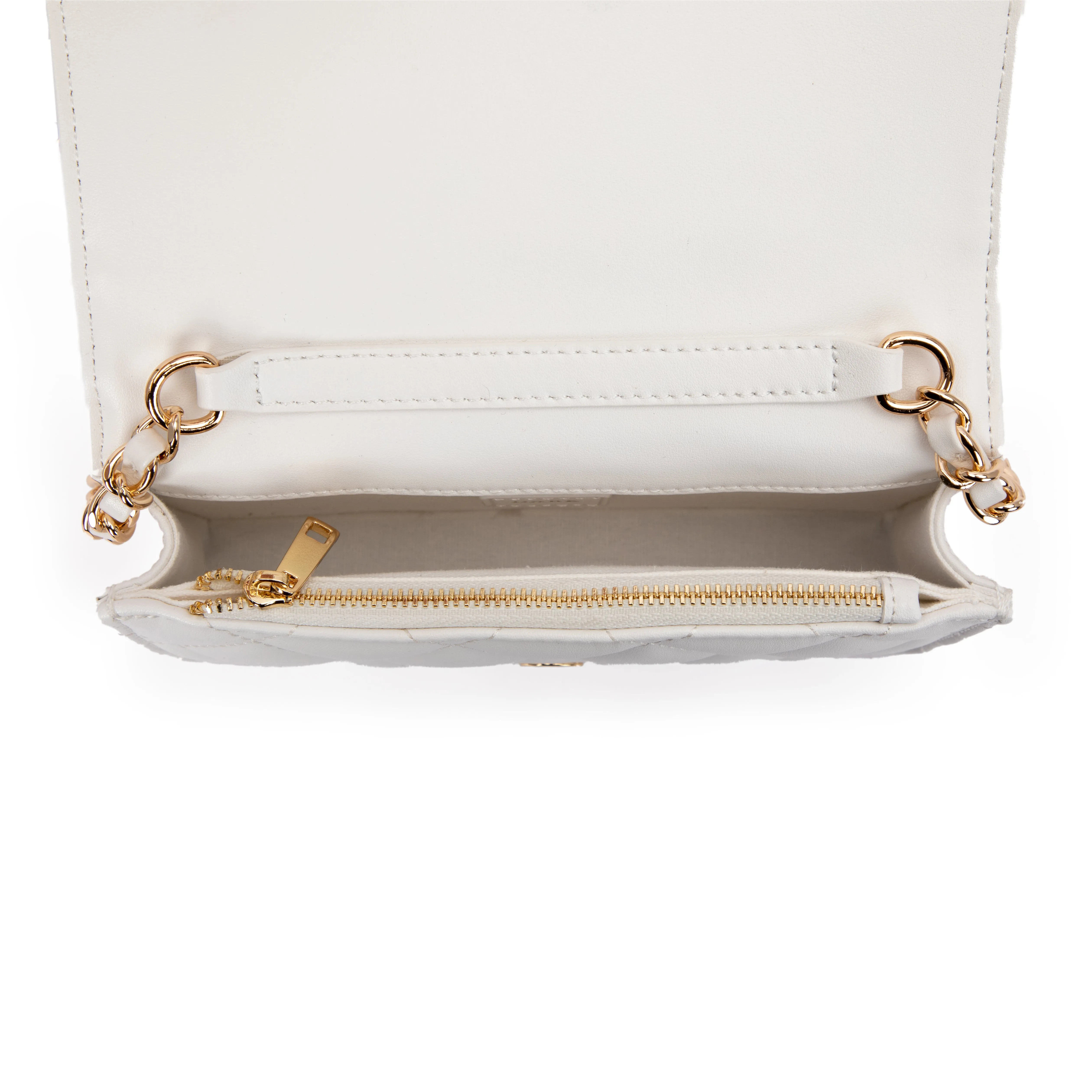 LEATHER QUILTED MINI BAG OFF WHITE