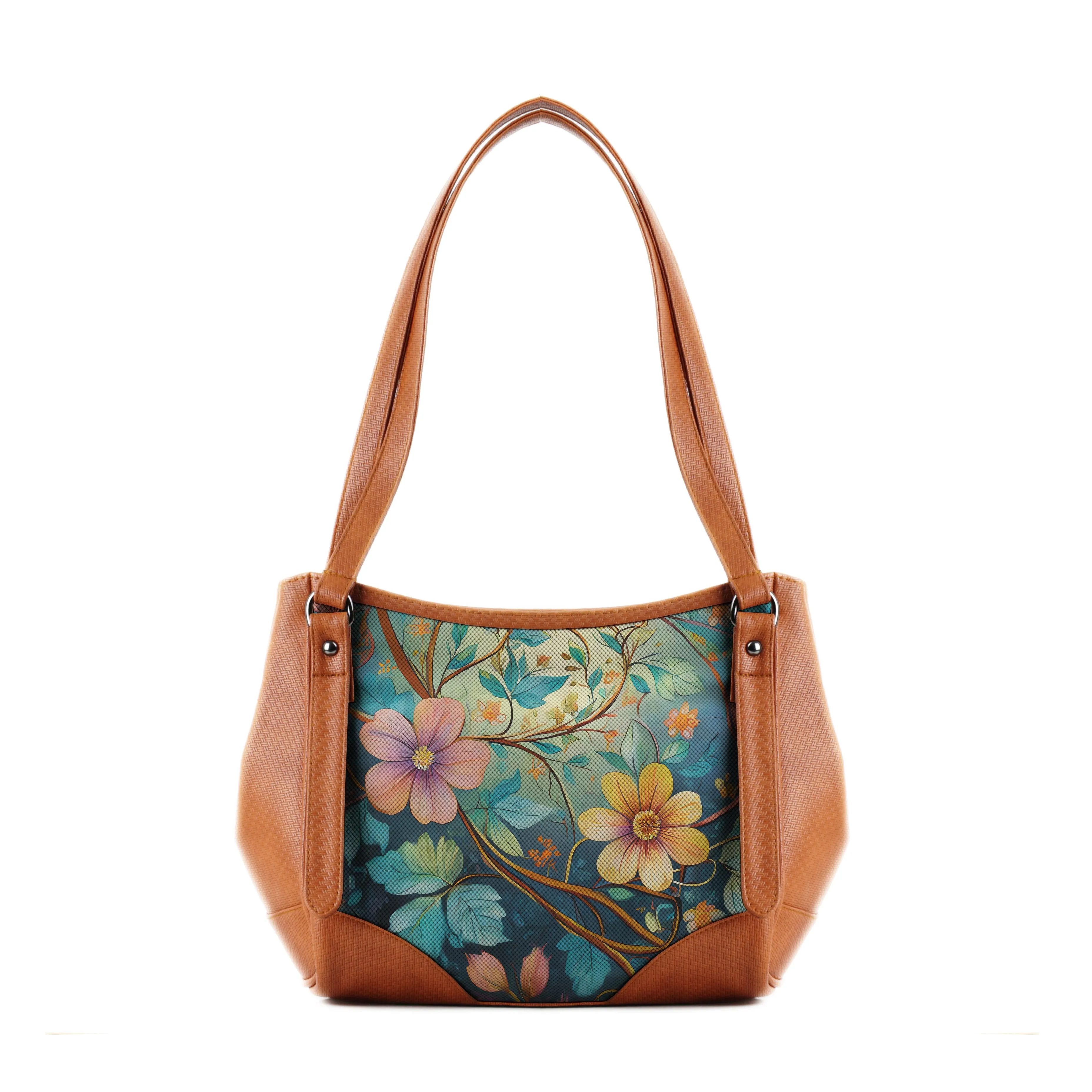 Leather Tote Bag flower