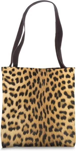 Leopard Print Animal Pattern Black and Tan Tote Bag