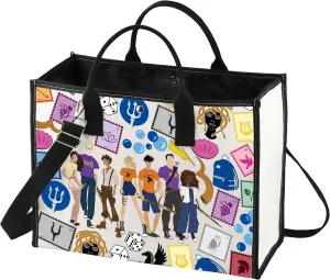 LEVLO Camp Half Blood Tote Bag Medusa & Zeus Fans Gift Camp Half Blood Shoulder Bag Mythology Heroes Merch