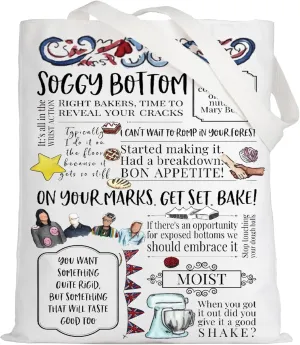 LEVLO GBBO Bake Quote Tote Bag Noel Fielding Fans Gift Star Baker Shoulder Bag Dame Prue Fans Gift