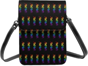 LGBT Pride Rainbow Gay Leather Crossbody Phone Purse for Women Cute Wallet Bags Lightweight Mini Sling Bag