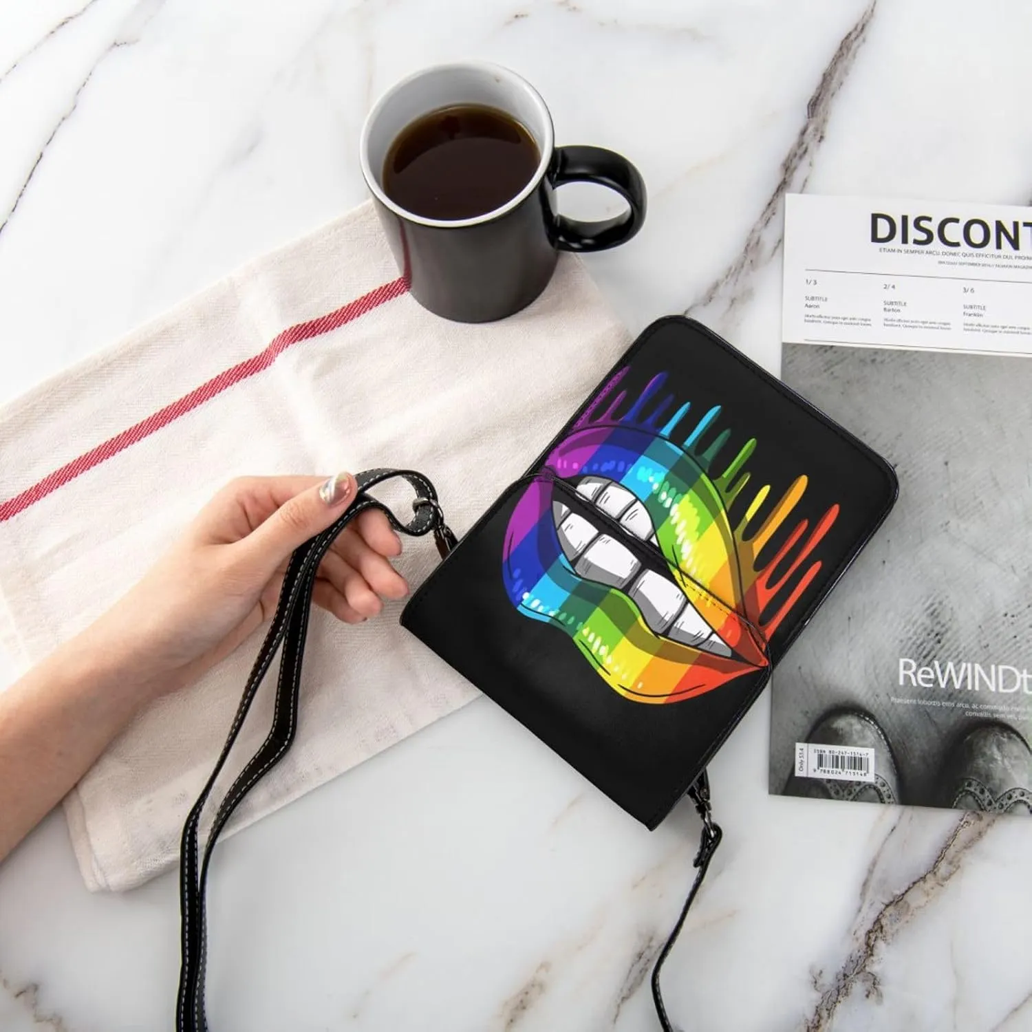 LGBT Pride Rainbow Gay Leather Crossbody Phone Purse for Women Cute Wallet Bags Lightweight Mini Sling Bag