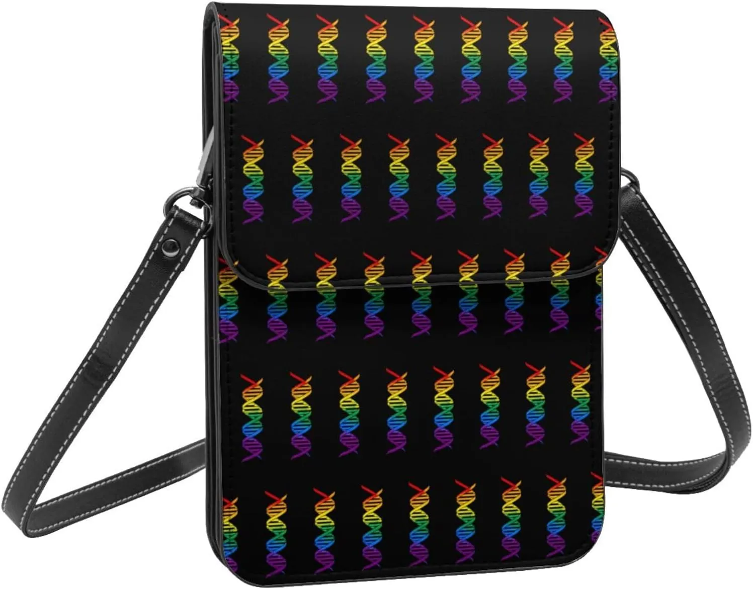 LGBT Pride Rainbow Gay Leather Crossbody Phone Purse for Women Cute Wallet Bags Lightweight Mini Sling Bag