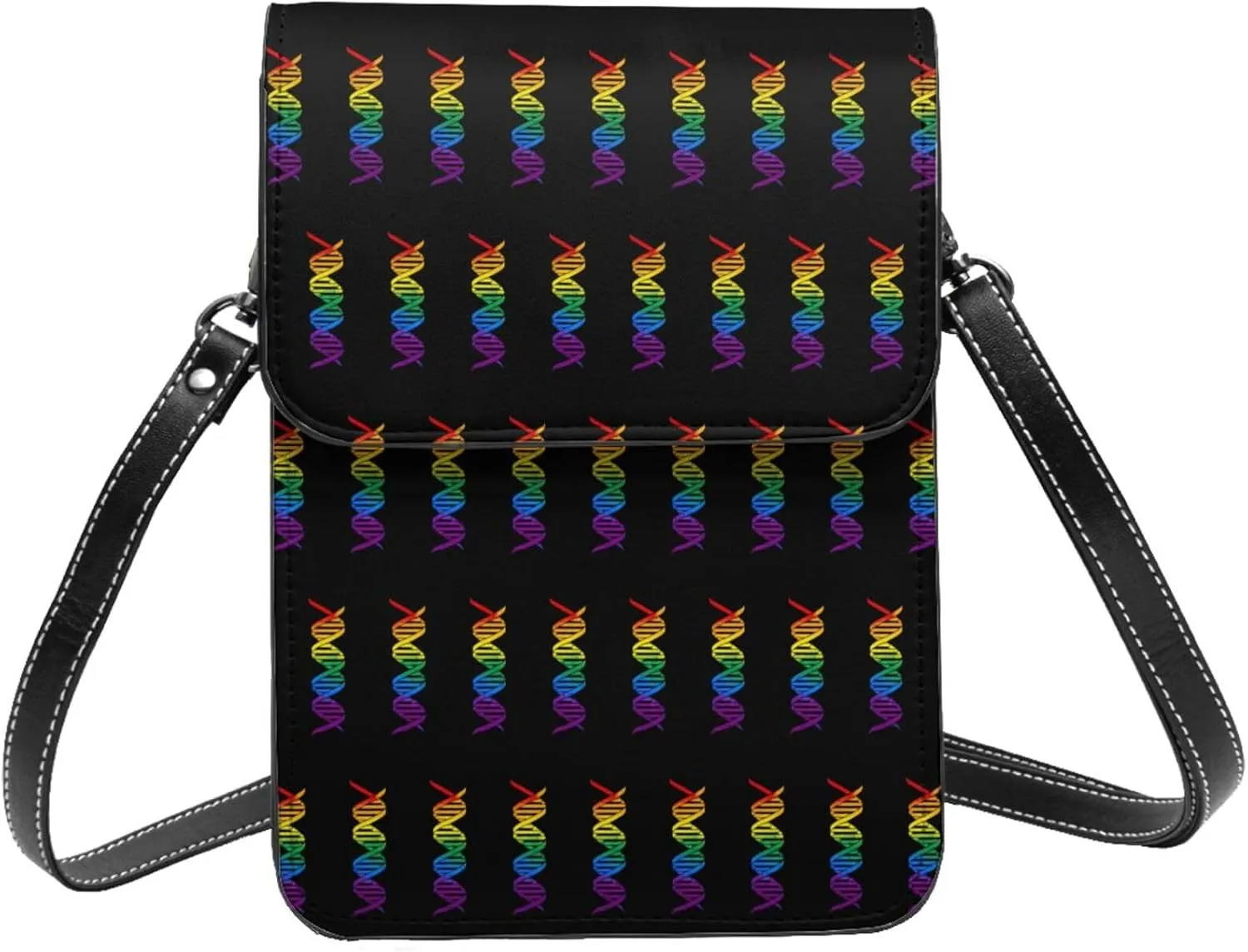 LGBT Pride Rainbow Gay Leather Crossbody Phone Purse for Women Cute Wallet Bags Lightweight Mini Sling Bag
