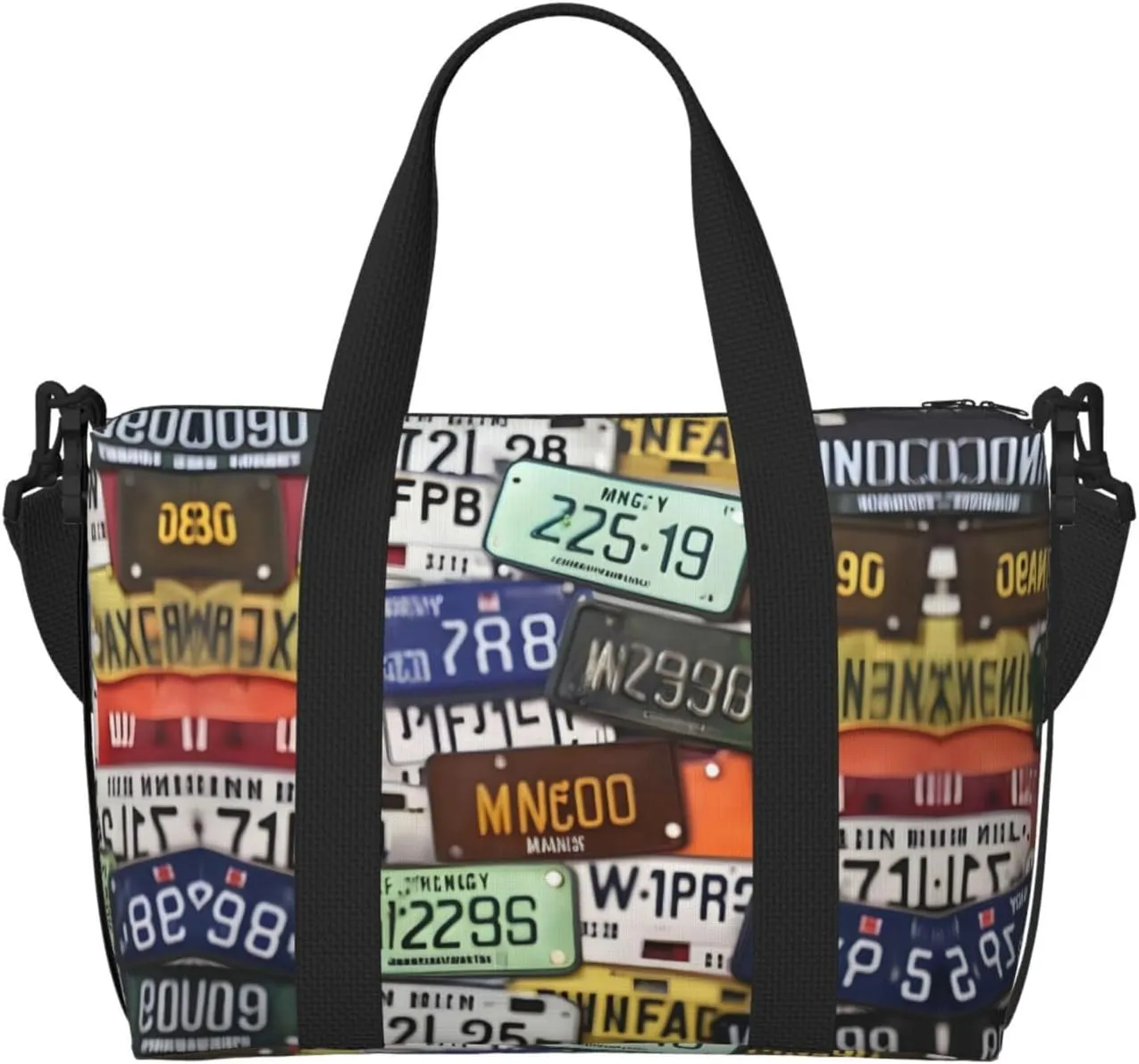 License Plate print Travel Duffel Bag,workout duffel bag, overnight shoulder Bag,Weekender Bag for Women Men