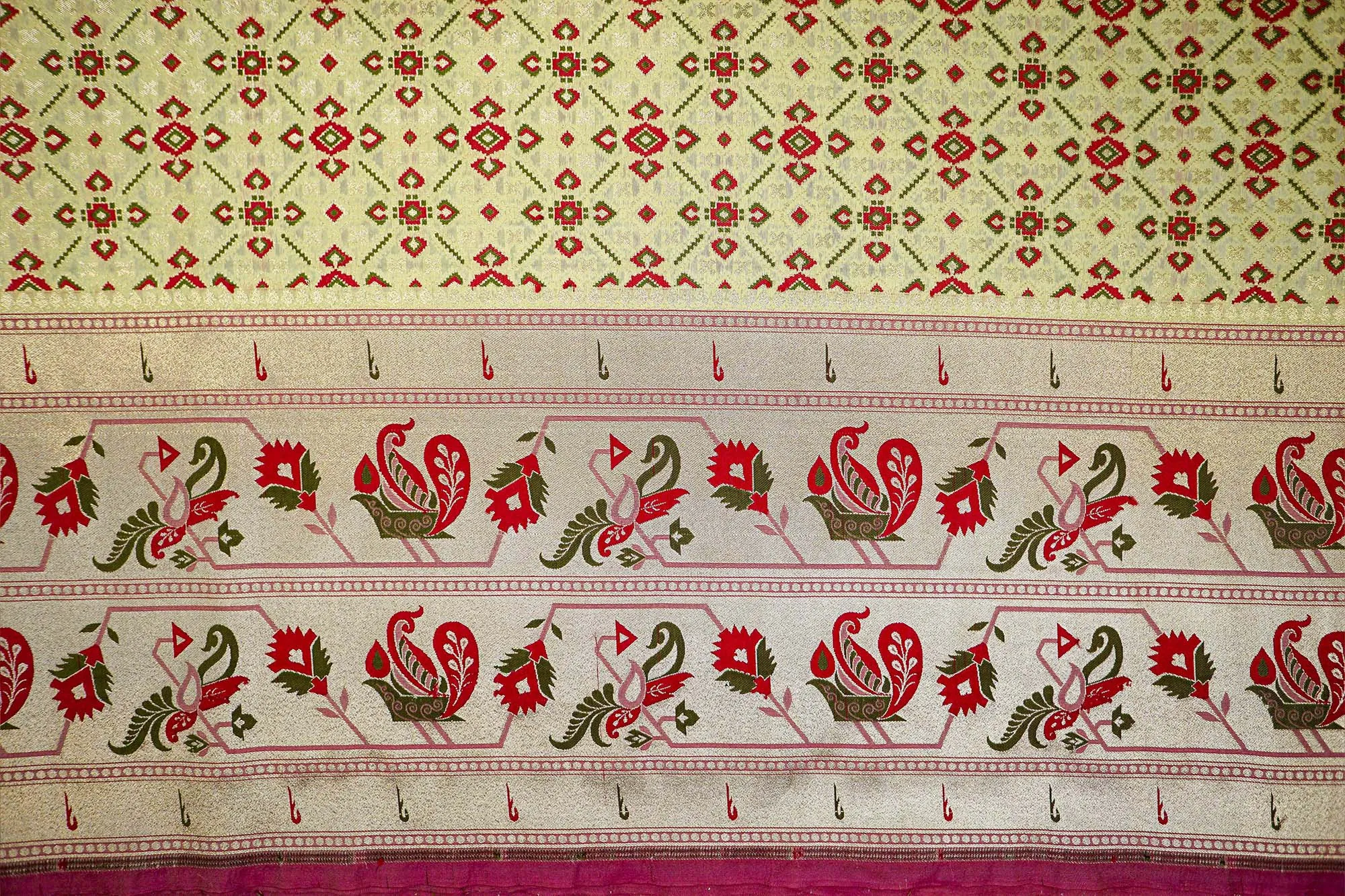 Light Green Banarasi Brocade with Beautiful Traditional Handloom and Border