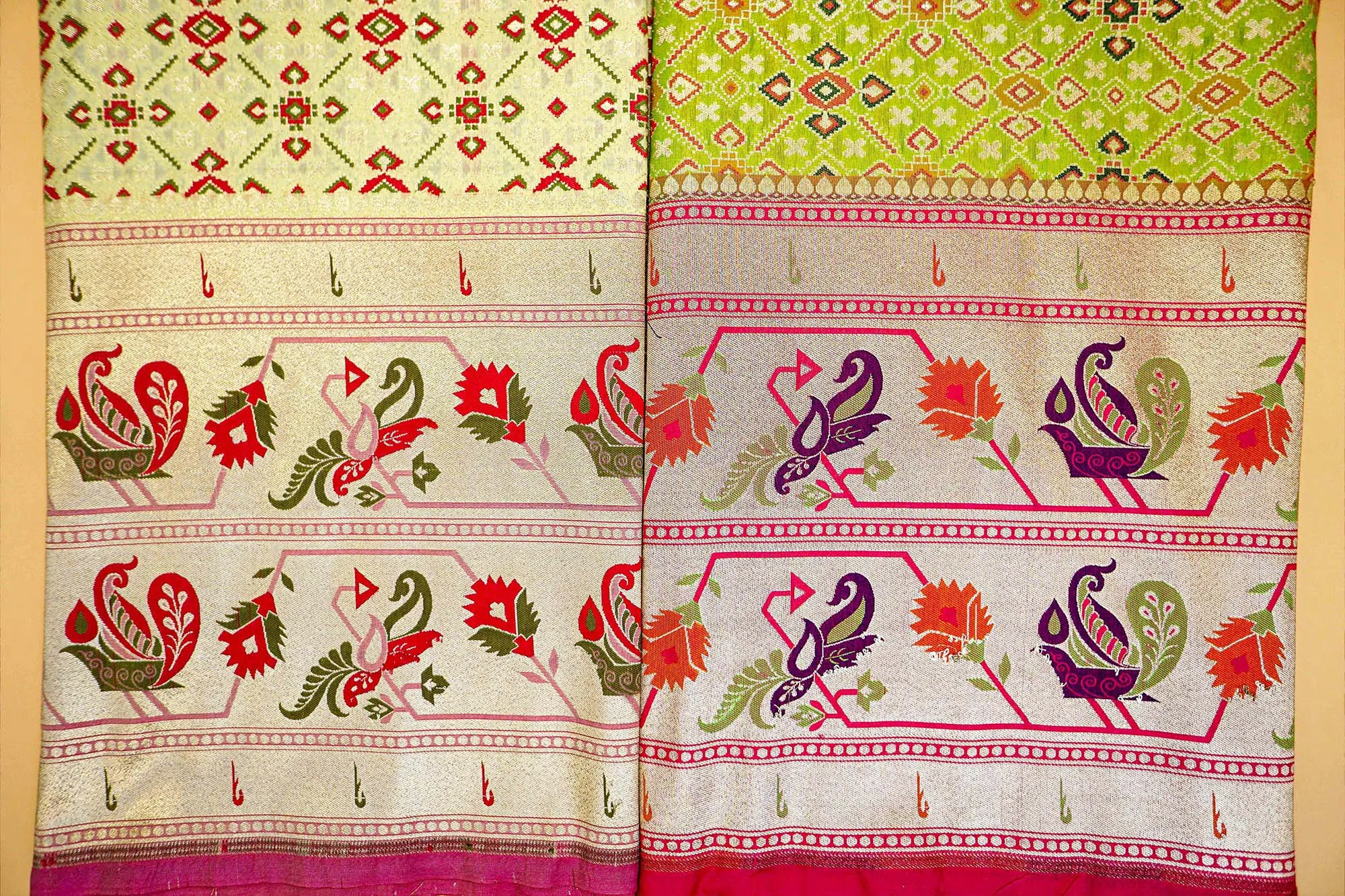 Light Green Banarasi Brocade with Beautiful Traditional Handloom and Border
