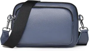 Lightweight Genuine Leather Crossbody Bags for Women,Multi-Pockets Cell Phone Shoulder Purses for Women,Zipper Mini Handbags