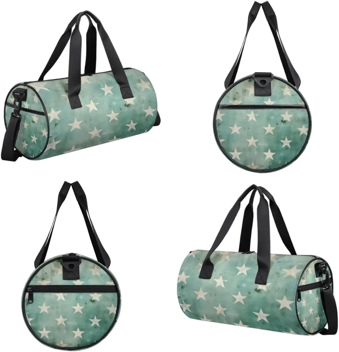 Lightweight Travel Duffle Bag Retro Stars Print Gym Bag for Women Men Stylish Small Duffle Bag for Fitness Yoga Travel Overnight Sport