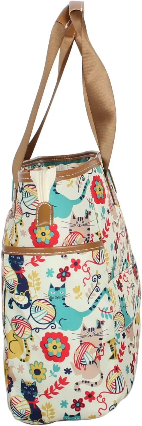 Lily Bloom Pattern Handbag for Women, Large Capacity Tote Bag Satchel Shoulder Bag