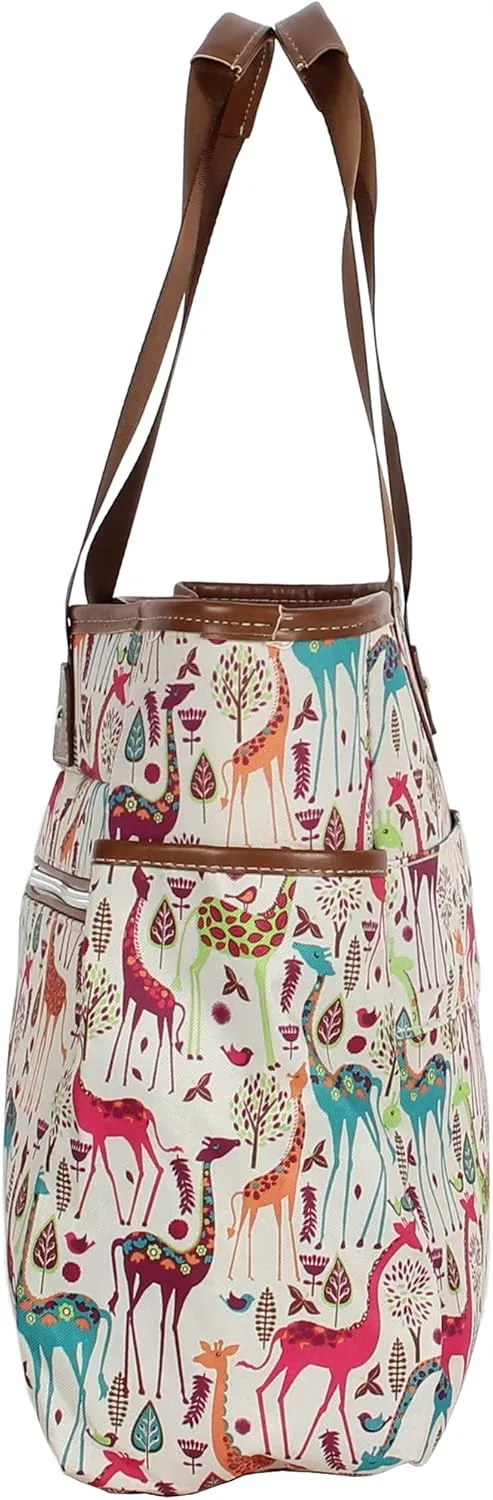 Lily Bloom Pattern Handbag for Women, Large Capacity Tote Bag Satchel Shoulder Bag