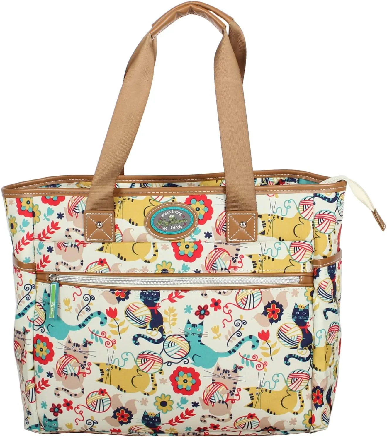 Lily Bloom Pattern Handbag for Women, Large Capacity Tote Bag Satchel Shoulder Bag