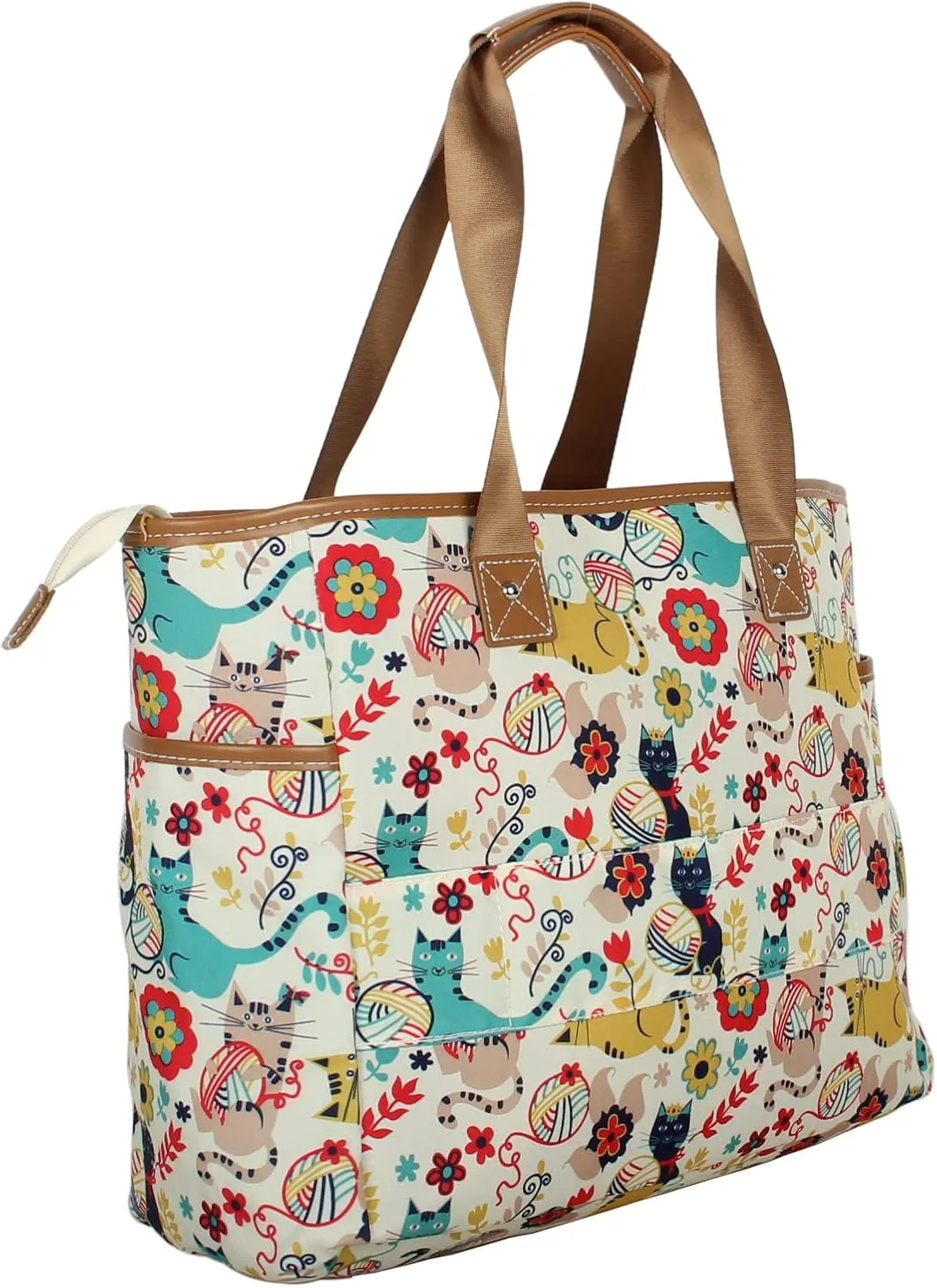 Lily Bloom Pattern Handbag for Women, Large Capacity Tote Bag Satchel Shoulder Bag
