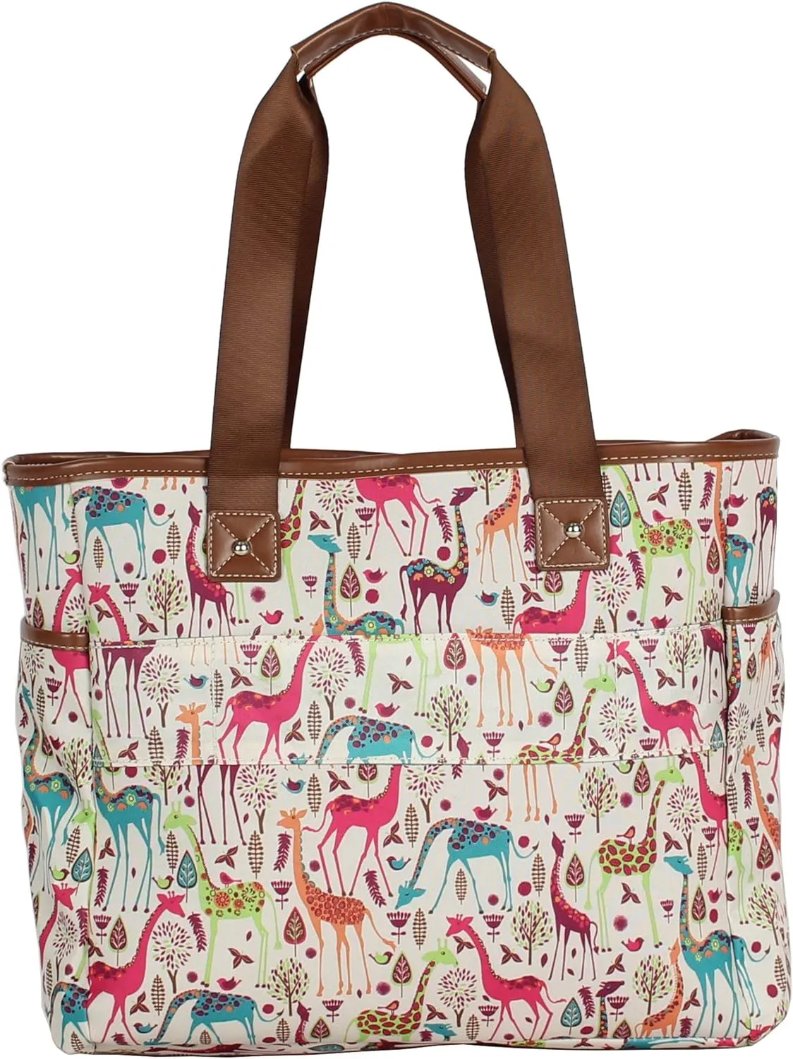 Lily Bloom Pattern Handbag for Women, Large Capacity Tote Bag Satchel Shoulder Bag