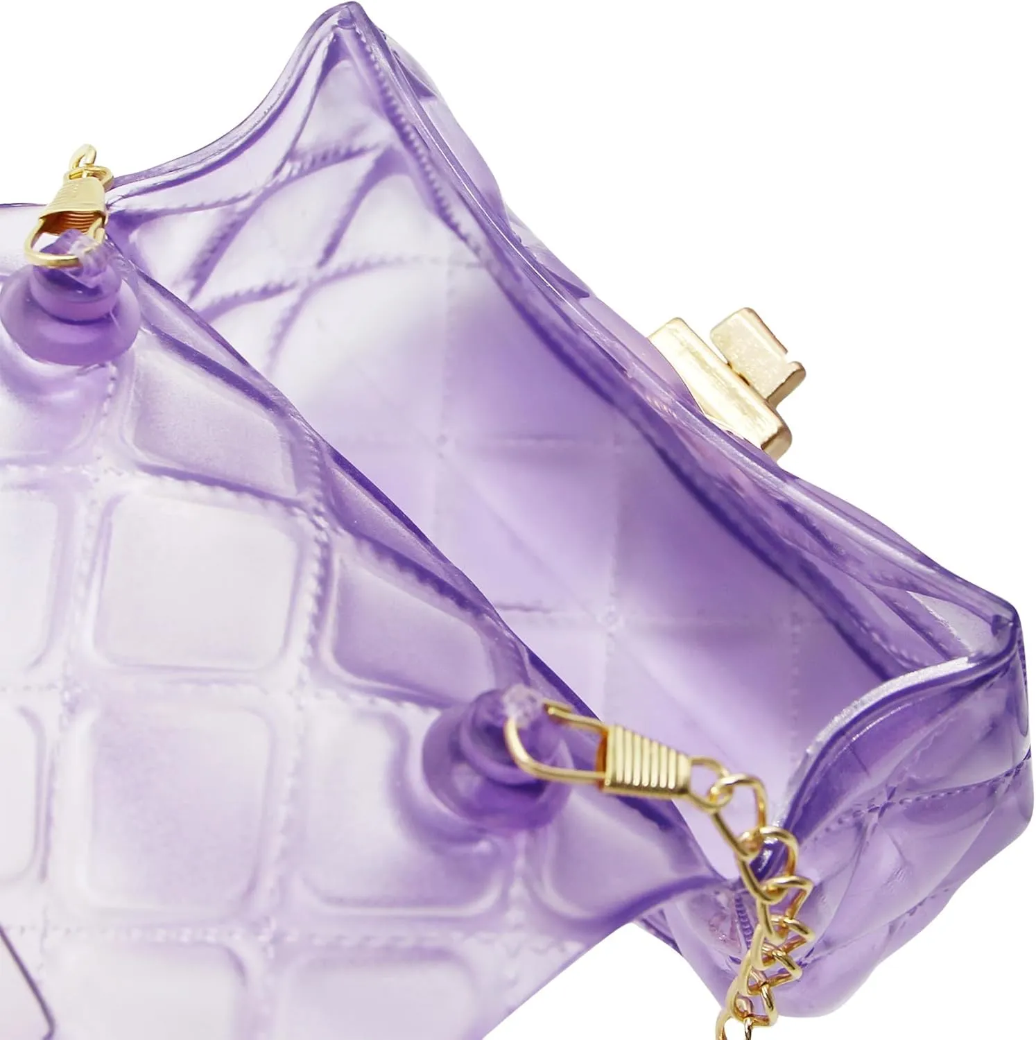 Little Girls Mini Jelly Purse Candy Color Transparent Small Crossbody Bag Cute Princess Handbags with Pearl Handle