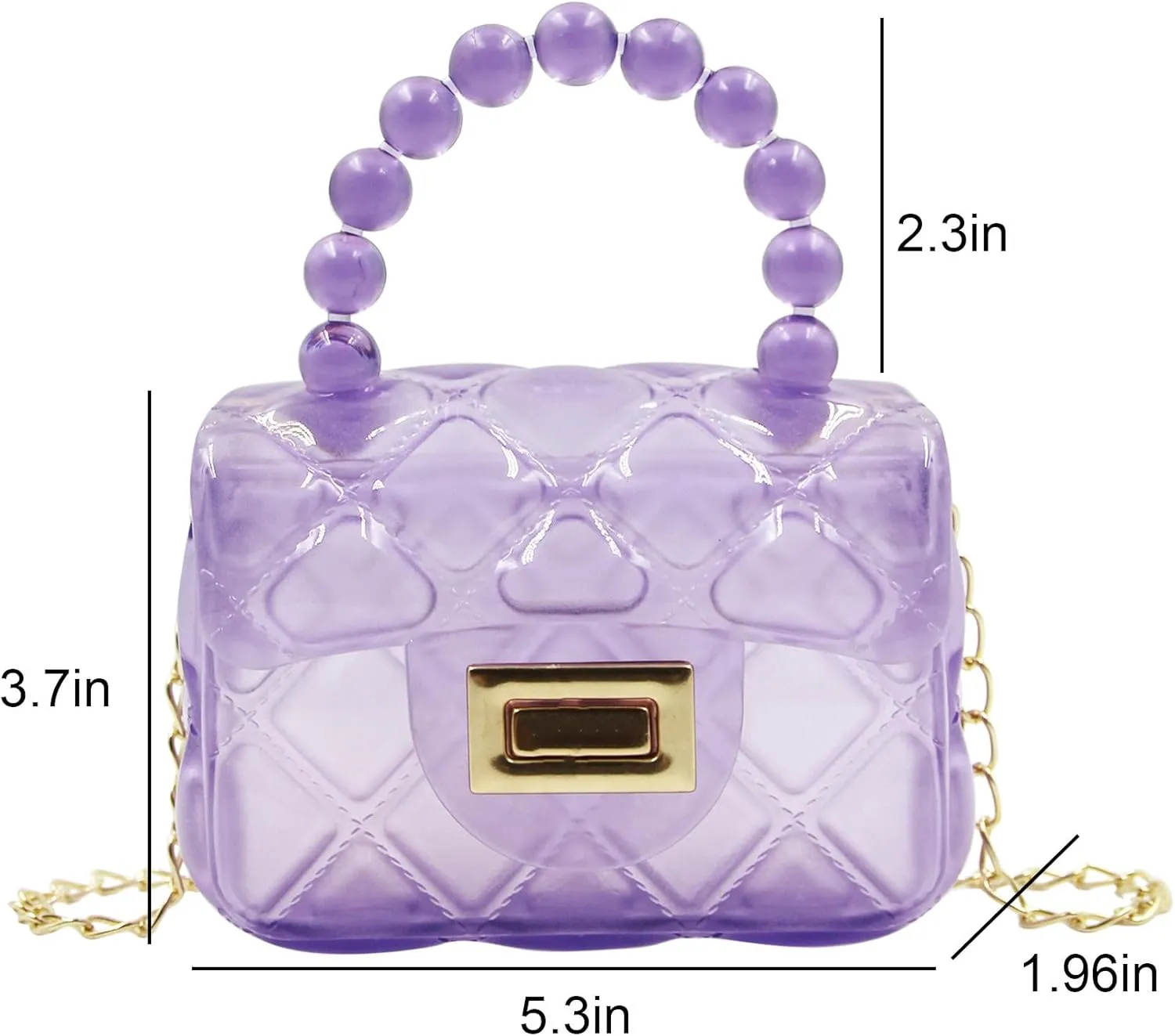 Little Girls Mini Jelly Purse Candy Color Transparent Small Crossbody Bag Cute Princess Handbags with Pearl Handle