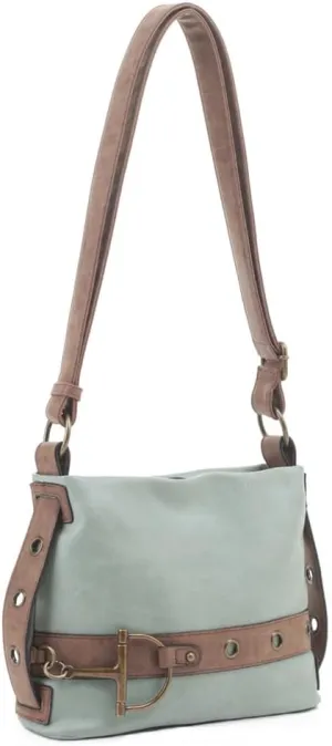 Liz Soto Anna Womens Crossbody Purse - Vegan Leather Over the Shoulder Bags for Women with Horsebit Brass Details