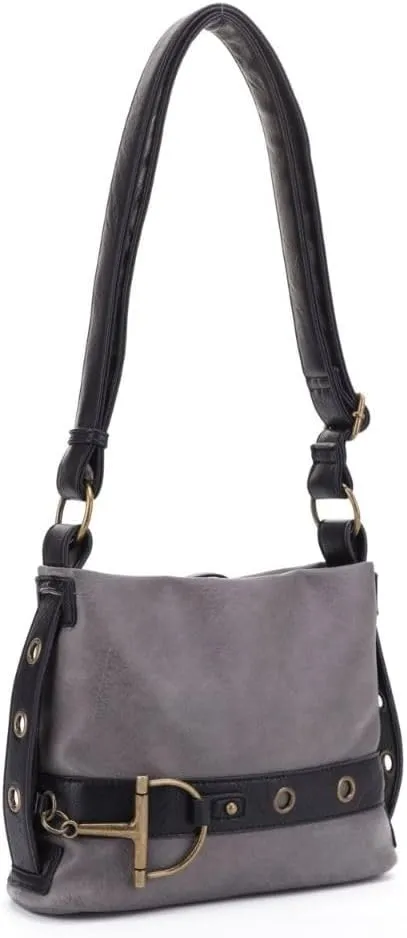 Liz Soto Anna Womens Crossbody Purse - Vegan Leather Over the Shoulder Bags for Women with Horsebit Brass Details