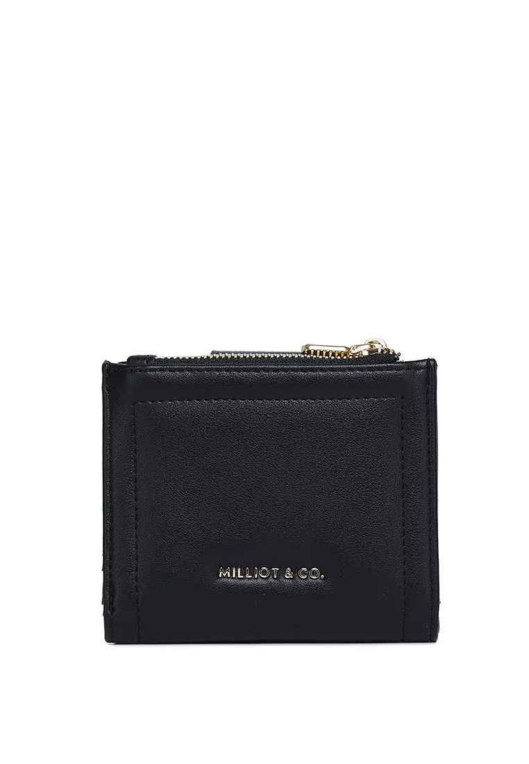 Lizzy Turn-Lock Top Zip Mini Wallet (Black)