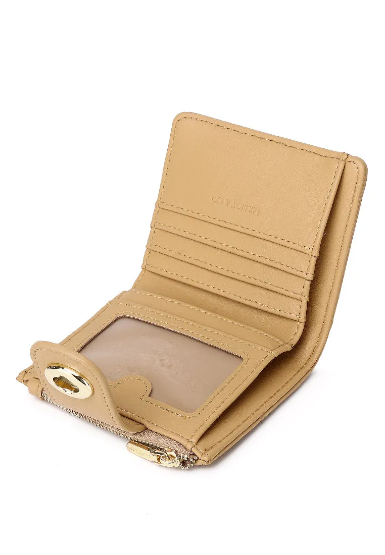 Lizzy Turn-Lock Top Zip Mini Wallet (Burlywood)