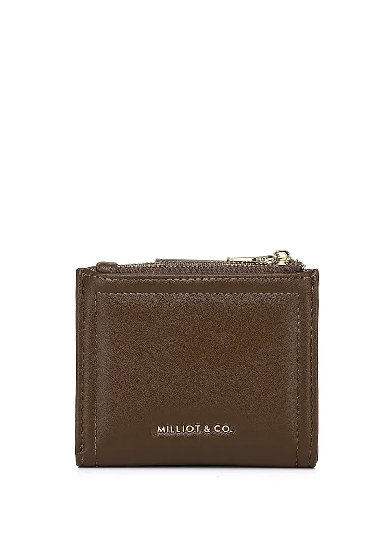 Lizzy Turn-Lock Top Zip Mini Wallet (Coffee)