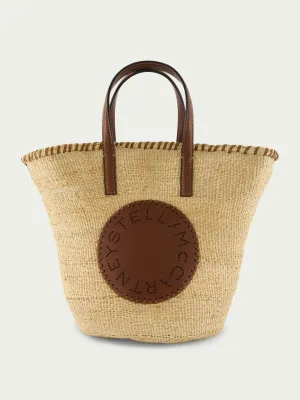 Logo Raffia Large Basket Bag
