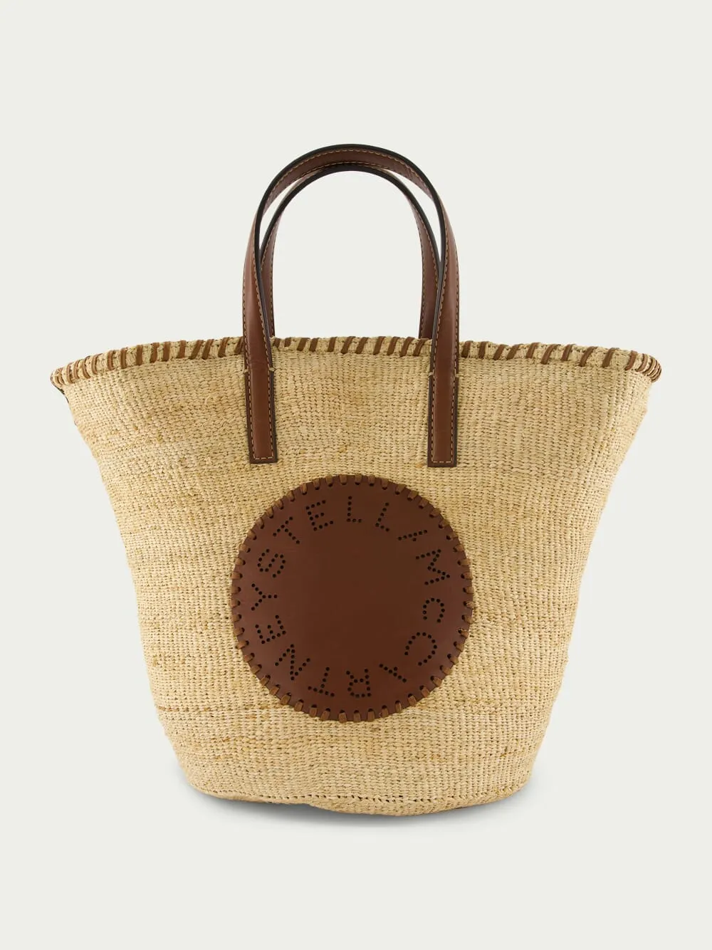 Logo Raffia Large Basket Bag