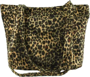 LONI Womens Leopard Faux Fur Tote/Shoulder Bag